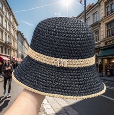 Foldable Floppy Ladies Women Straw Beach Sun Hat Summer Travel Cap Fisherman Hat