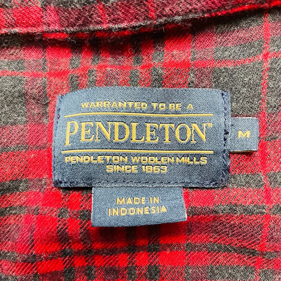 Conjunto de 2 Pijamas Pendleton Masculino M Vermelho Preto Xadrez Manga Longa Camisa Calça - Imagem 2 de 4