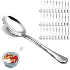 30 Pieces Large Tablespoons Set 8 Inch Food Grade Stainless Steel Dinner Spoons