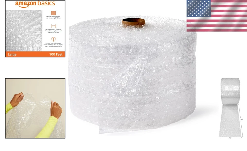 Large Bubble Cushioning Wrap 12" x 100 ft – Protect Fragile Items Effortlessly - Image 2 of 4