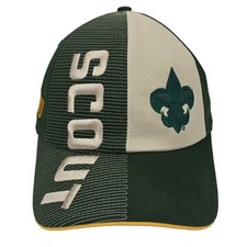 Boy Scouts of America Hat BSA 100 Green Beige Scout Cap Embroidered Fleur-de-Lis