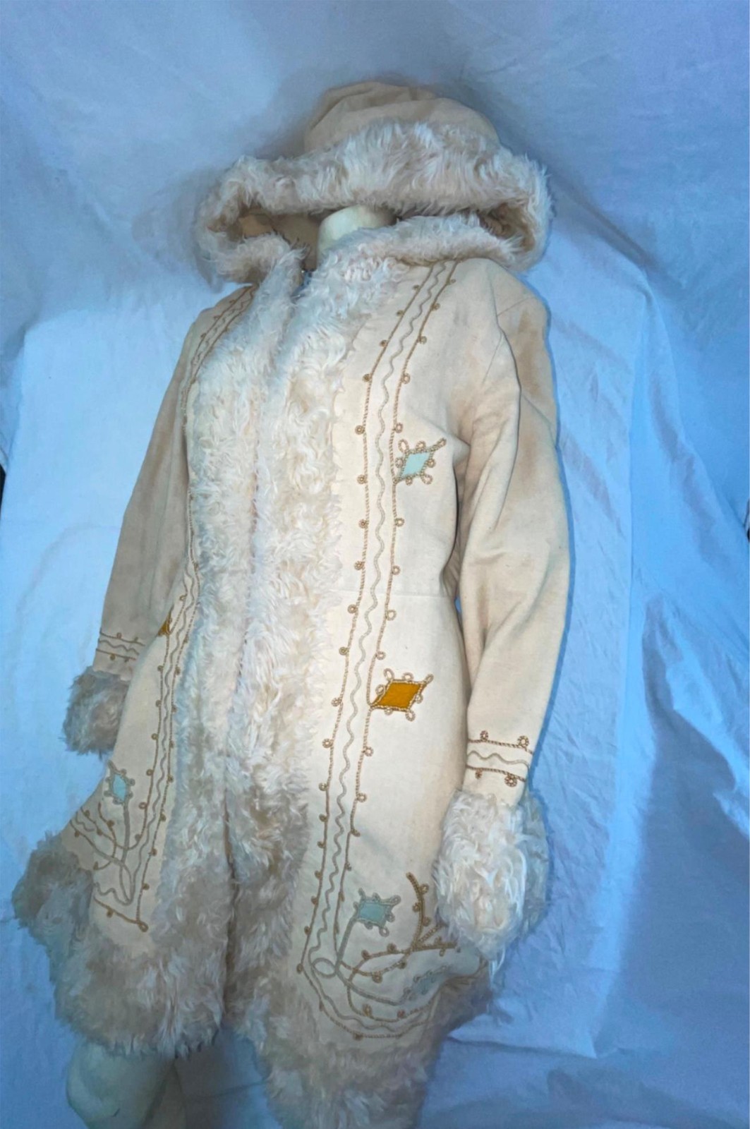 VTG 60S 70S WOMENS HOODED ZIP PRINCESS PENNY LANE DISCO HIPPY COAT JACKET image 8