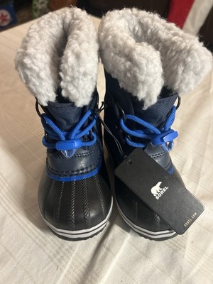 Sorel Kids Snow Boots Size 8 Waterproof Insulated Winter Blue Black Toddler 