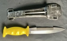 Vintage GSD Brevettato Italy Dive Knife with Sheath G.S.D. Blade Diving Diver