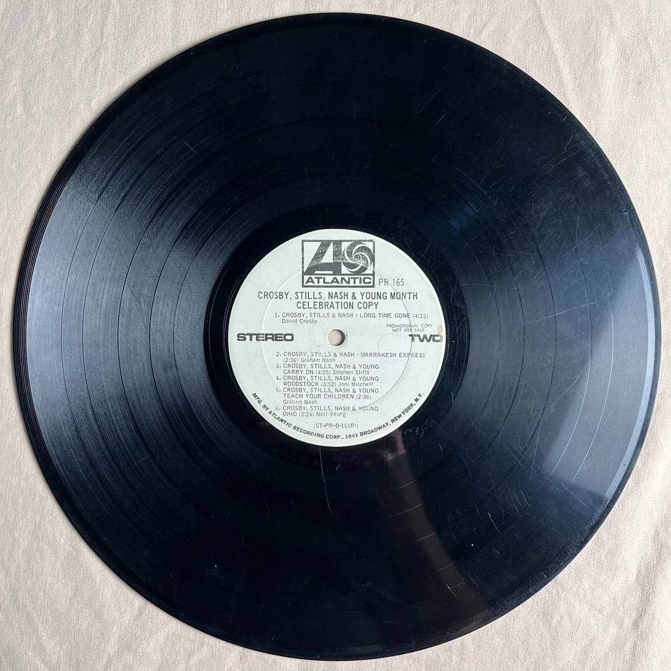 CSNY Month Celebration Copy 1971 Promo Vinyl LP Atlantic PR 165 - G - Image 4 of 4