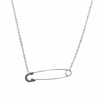 Safety Pin Necklace Stainless Steel Paper Clip Pendant Necklace for Women Dainty