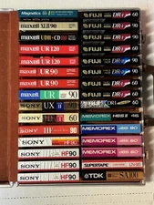 Vintage Blank Cassette Tape Lot  & Carrying Case – Maxell Sony Memorex TDK 
