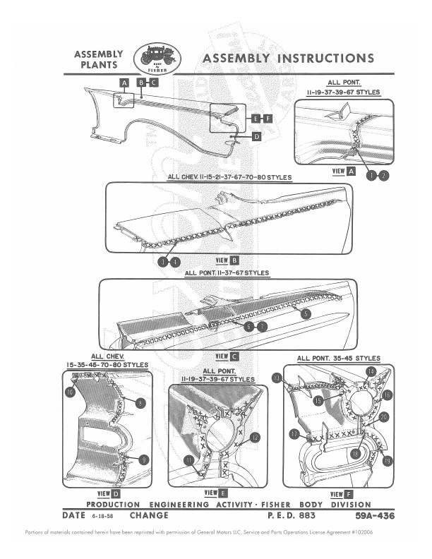 1959 Fisher Body conjunto de solda manual Chevy Pontiac Impala El Camino Bel Air - Imagem 4 de 4