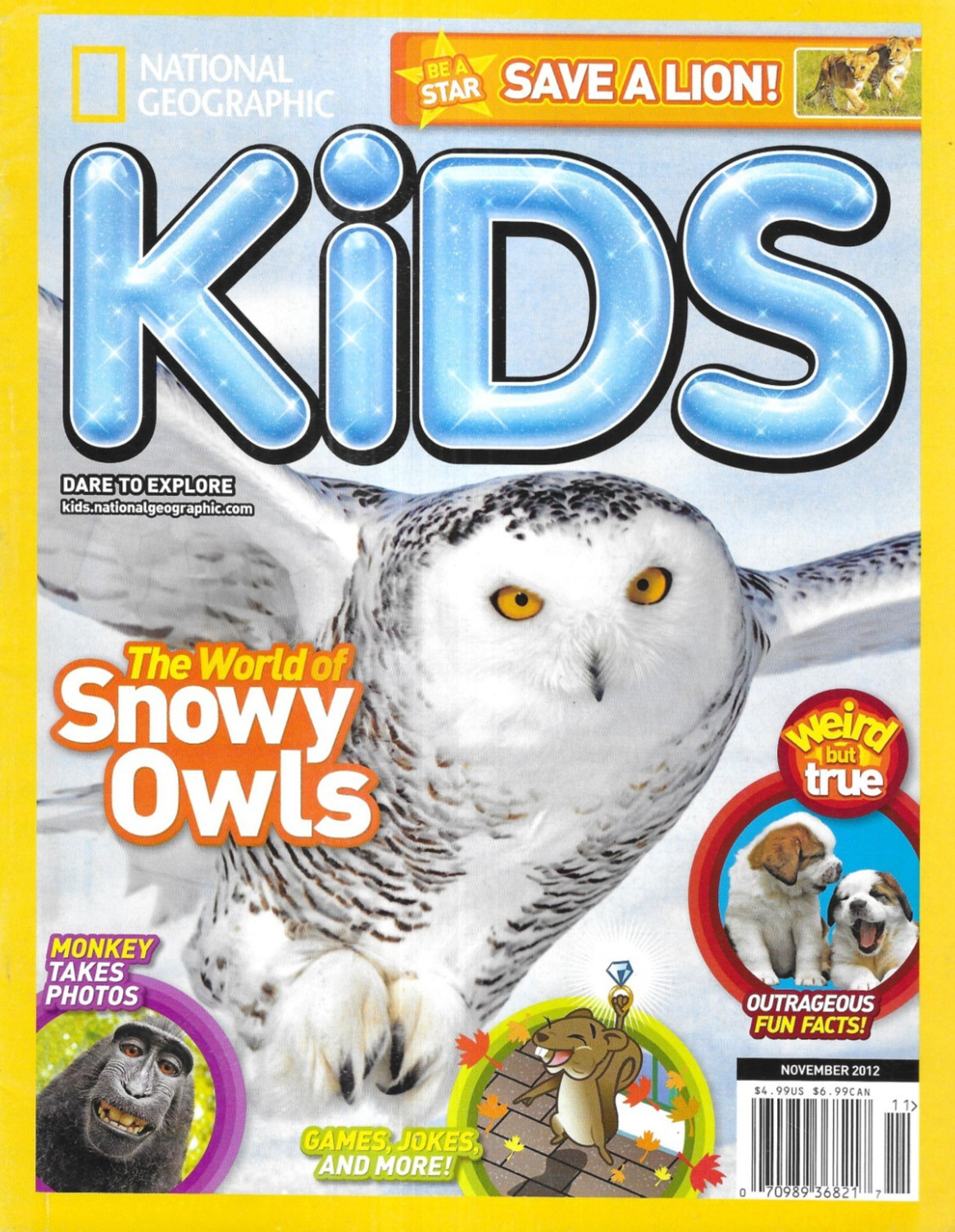 National Geographic Kids Magazine Snowy Owls Fun Animal Facts Jokes 2012