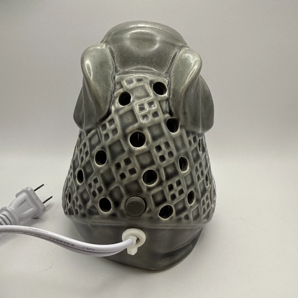 Ceramic Elephant Night Light Accent Office Desk Bedroom Light Gray - Image 2 of 4