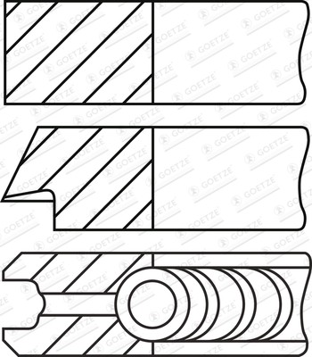 1X Goetze Engine 08-442900-10 Kolbenringsatz FüR CitroëN Opel Vauxhall Peugeot D-image