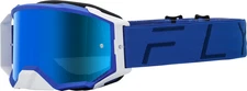 Fly Racing Zone Pro Goggles MX Blue w/ Sky Blue Mirror Lens