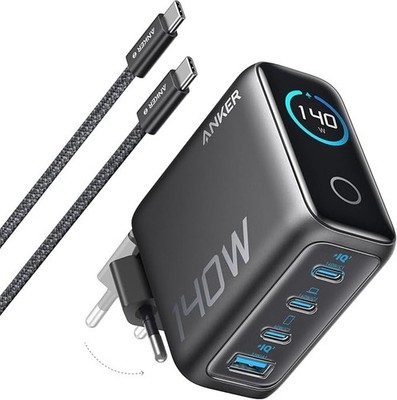 Anker 140W USB C Ladegerät, Laptop Ladegerät, 4-Port Multi-Geräte