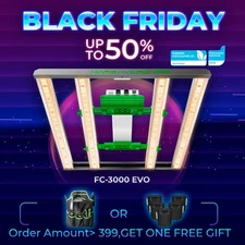 Upgraded Mars Hydro FC 3000 LED Grow Light Samsung 301H EVO for 3x3ft Grow Tent