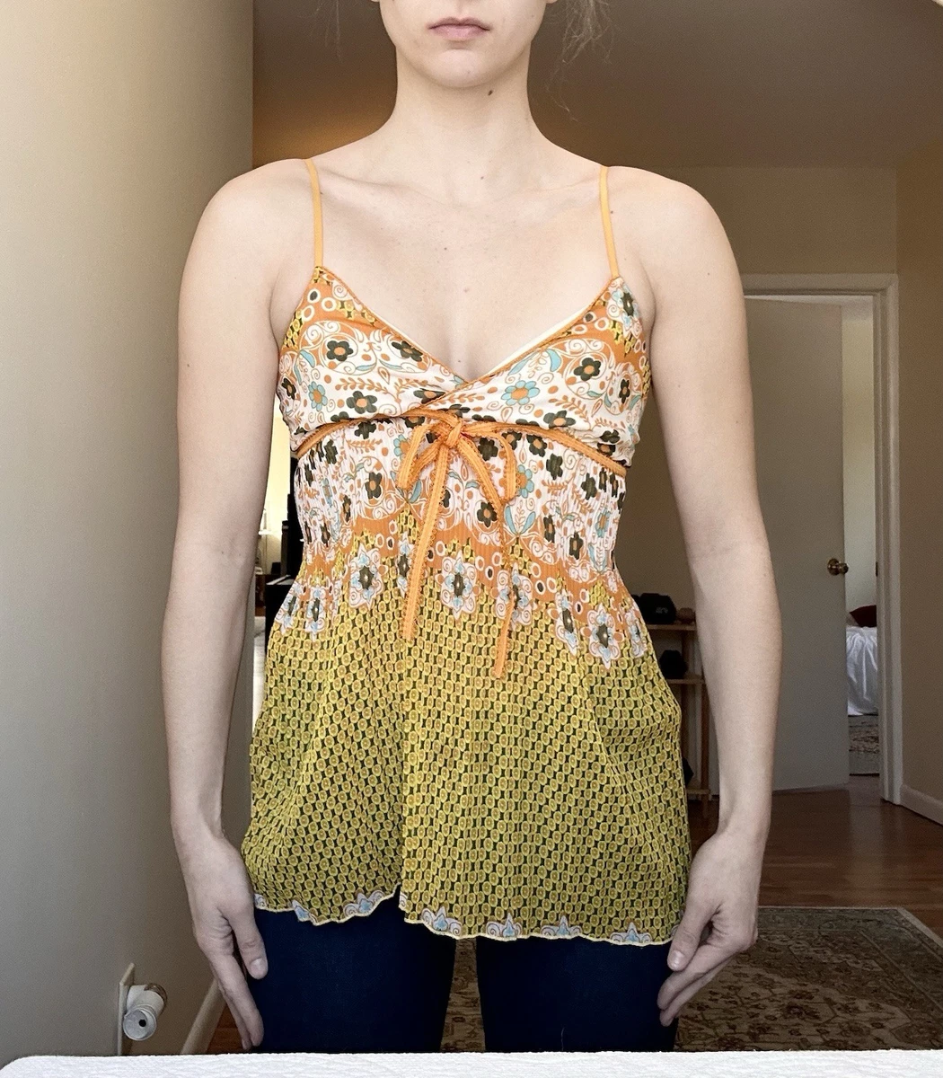Débardeur Crop Top Femme FOREVER 21 – Taille XS, Floral, Bretelles Spaghetti, Satin