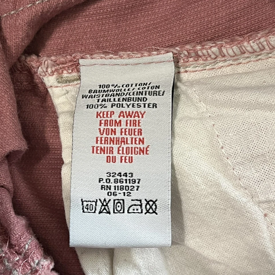 Mini Boden Corduroy Pants Girls 7Y Pink Heart Knees Adjustable Drawstring - Image 4 of 4