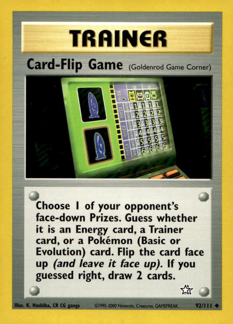 Card-Flip Game 92/111 Uncommon Neo Genesis Pokemon 1st Edition Near Mint