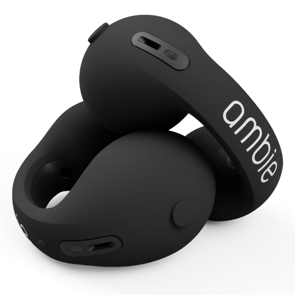 ambie Sound Earcuffs AM-TW02COM Black × Black Convex Button Type