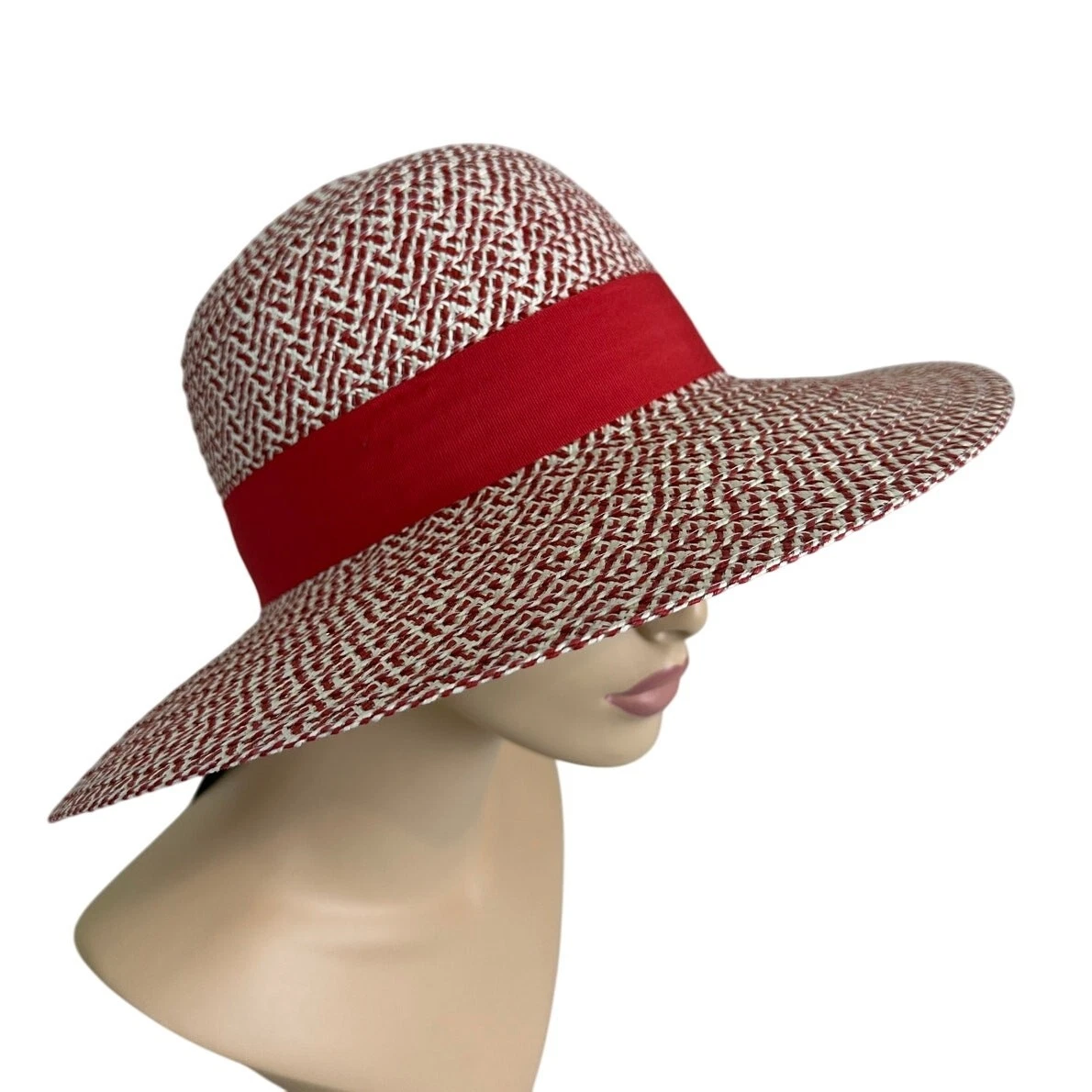 Parkhurst Women's Red/White Paper Knit Sun Hat for Beach & Golf One Size