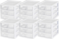 Clearview Plastic Multipurpose Small 3 Drawer Desktop Storage Organization Unit