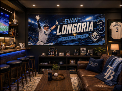 Evan Longoria Tampa Bay Rays Banner 20x50 Baseball Wall Decor Rays Flag Man Cave