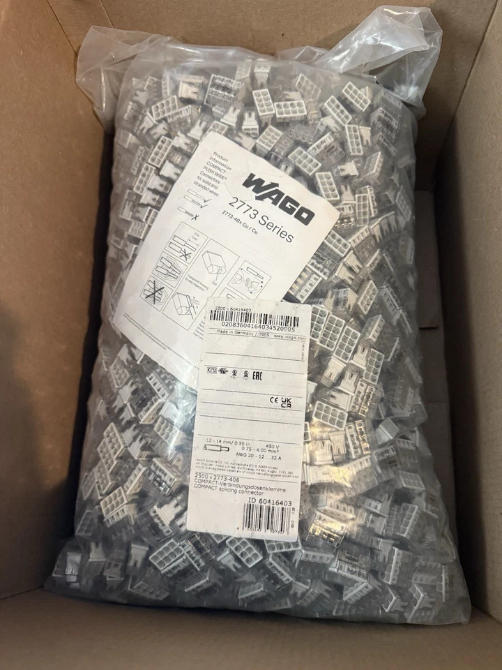 WAGO Wall-Nuts® PUSHWIRE® Splicing Connector - 8-Conductor -2773-40x CU 2500 pcs - Image 4 of 4