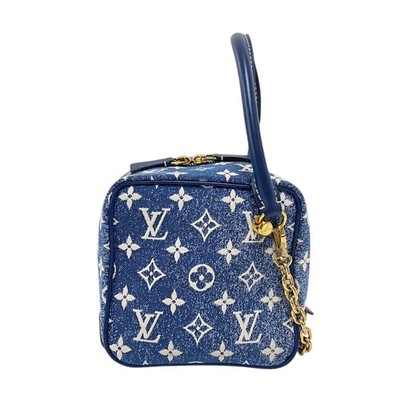 LOUIS VUITTON Square Bag M59611 Blue GHW Monogram Jacquard Denim
