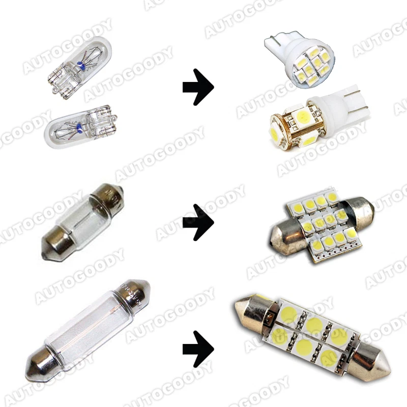 9 x Kit de paquete interior de luces LED blancas de xenón premium para Subaru Forester Foto 3 de 4