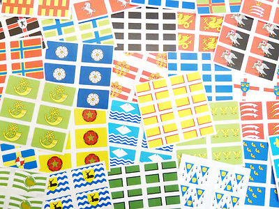 Mini Sticker Pack, selbstklebende englische Grafschaften selbstklebende Flagge Etiketten
