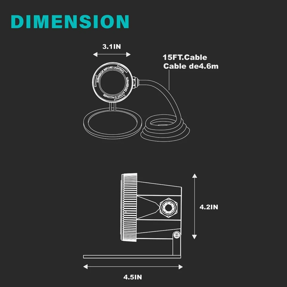 Luz LED sumergible para estanque iluminación de paisaje de bajo voltaje bajo el agua Foto 4 de 4