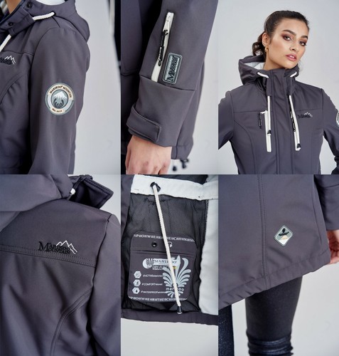 Marikoo Zimtzicke Damen Softshell Outdoor Jacke Übergangs Funktions Regen Mantel - Bild 96 von 218