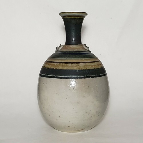 Michael Sherrill Studio Keramikflasche handgefertigtes Steinzeug auf Rad geworfen Vintage 70er Jahre - Bild 2 von 7