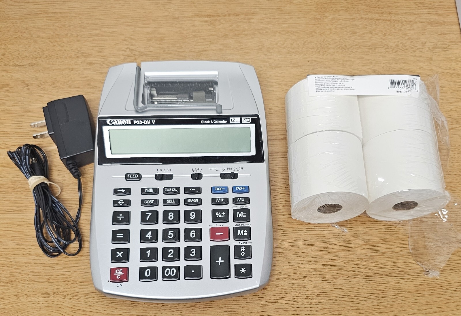 Canon Desktop Printing Calculator P23DH V Clock & Calendar 12 Digits w