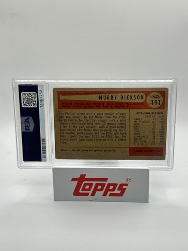 1954 Bowman Murry Dickson #111 Good PSA 2 - Foto 2 di 2