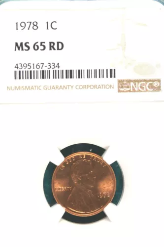 1978 P NGC MS65 RED Lincoln Memorial Cent!! #B49597