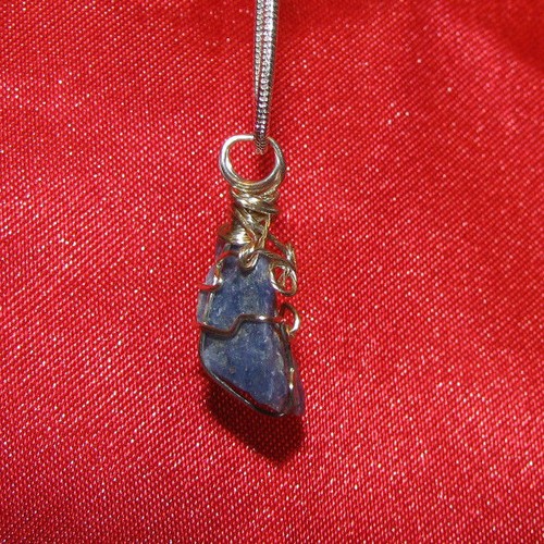 blau-weiß Sodalith SP-Drahtwicklung echter Stein Anhänger SP Schlangenkette Halskette - Bild 11 von 12