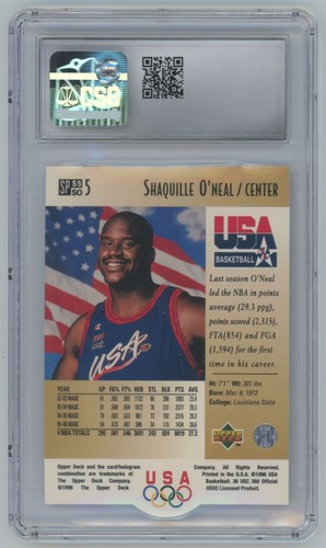 1996-97 Upper Deck USA SP Career Statistics Shaquille O'Neal CSG 9 Basketball - Picture 2 of 2