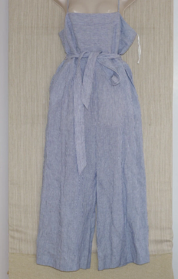 Mono J.Crew de lino azul a rayas talla:12 Foto 3 de 4