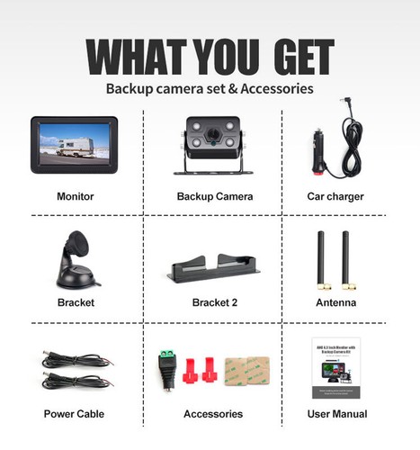 Digital Wireless 5" Monitor Reversing Camera Rear View Kit for Jeep w/ 1 cam - Picture 7 of 7