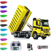 LESU 1/14 Hydraulic RC Full Dump Truck K3363 Metal Roll Off Tipper Car