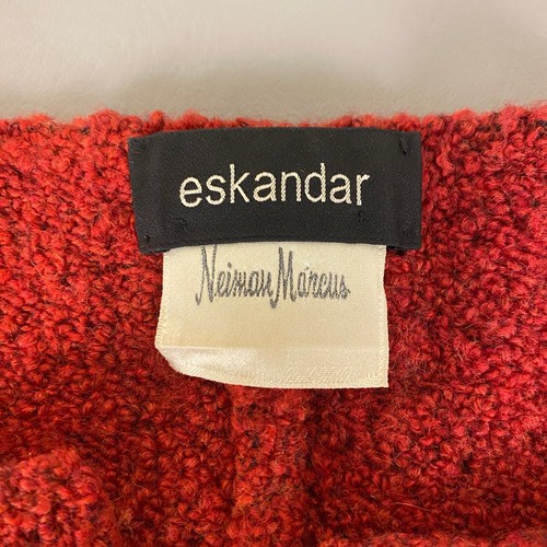 Eskandar Neiman Marcus Wool Cashmere Blend Poncho Top Red OS Handloomed Scotland - Picture 3 of 11