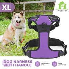 Comfortable Reflective No Pull Pet Dog Harness w/ Control Handle for Large Dogs