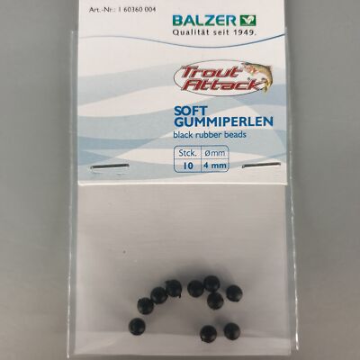 Balzer Trout Attack Soft Gummiperlen 4mm Softgummiperlen Schwarz Black Pearl OVP