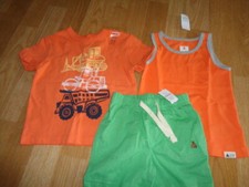 NWT 12-18 baby Gap outfit two tops one shorts trucks