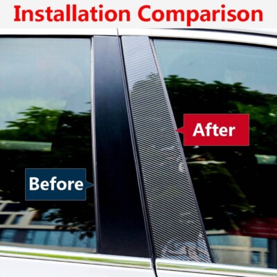 Fit For Porsche Panamera 2009-16 Carbon fiber Window Door Pillar Post Hood 4pcs