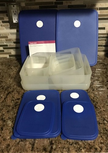 Tupperware Freezesmart with Date Dial Blue Seals All your Freezer Needs Set of 6 - Picture 9 of 12