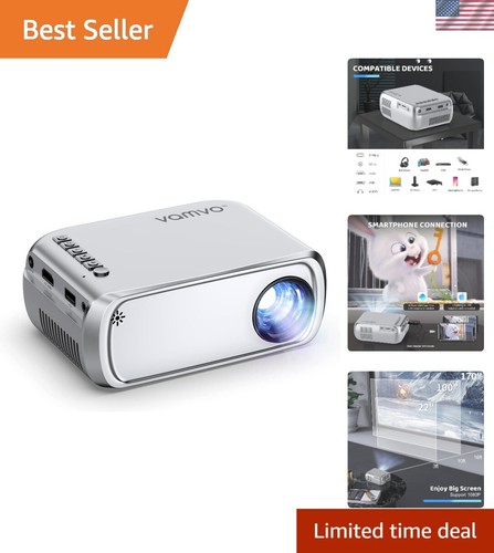 Lightweight Mini Projector with Bluetooth 5.4 – Perfect for Movies & Gaming