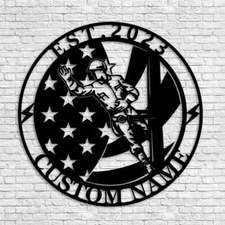 Personalized Lineman Metal Name sign Home Work Decor Decorative Wall Art Gift