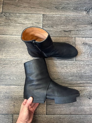 trippen mens boots black leather sz44 Y2K zip gothic - 第 1/7 張圖片