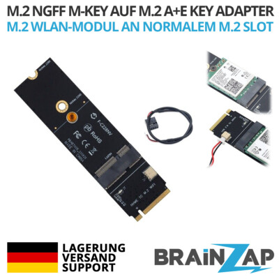M.2 NGFF M Key auf A+E Key Adapter für WLAN Modul Converter WiFi Bluetooth Card